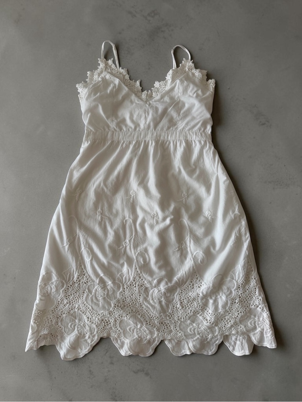 Gianni Bini White Embroidered Eyelet Sundress